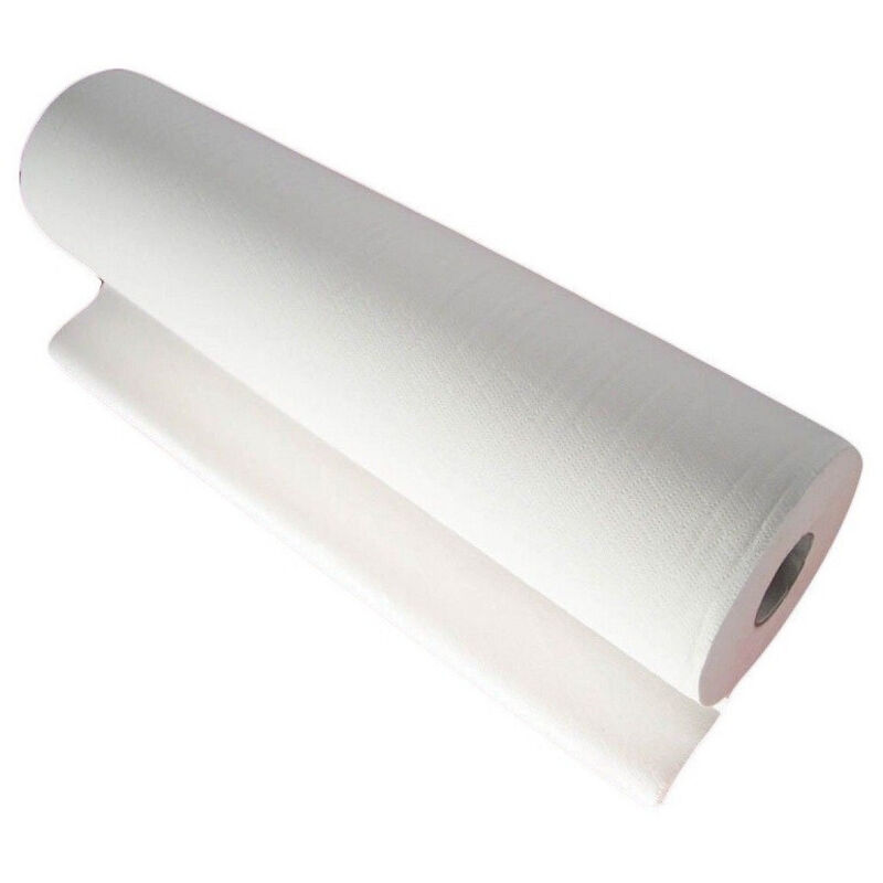 foto del prodotto trade shop traesio rotolo carta lenzuolo monouso pretagliato 80x60cm per lettino estetista medico 