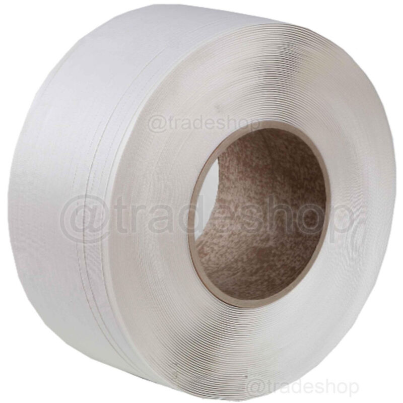 foto del prodotto trade shop traesio rotolo da 2000 mt reggetta in plastica polipropilene 15mm x 0,50 per imballaggi 