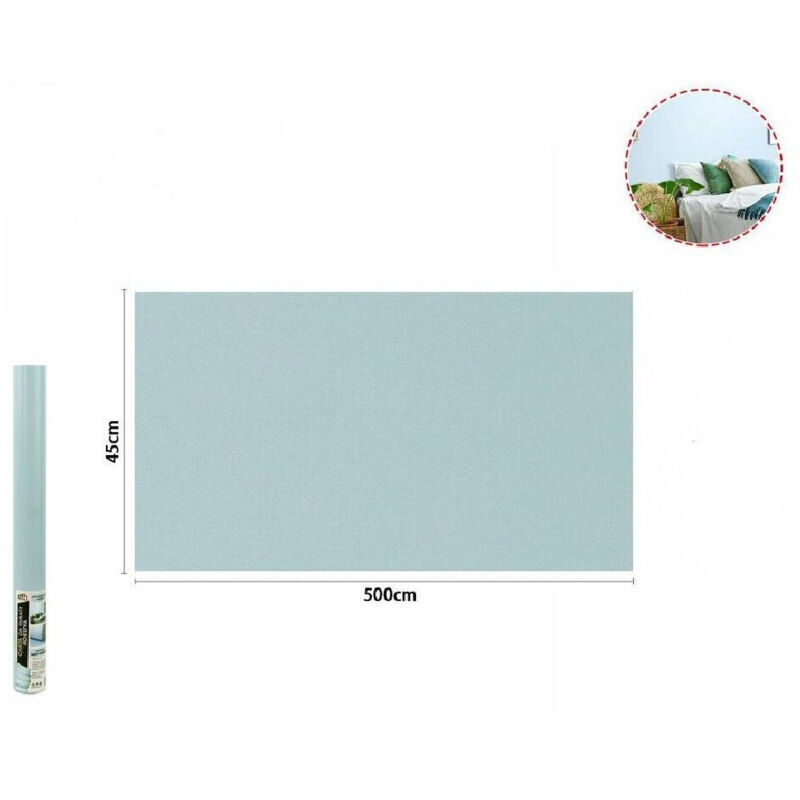foto del prodotto trade shop traesio rotolo pellicola adesiva azzurro chiaro 45cm x 5mt mobili carta da parati 71121 