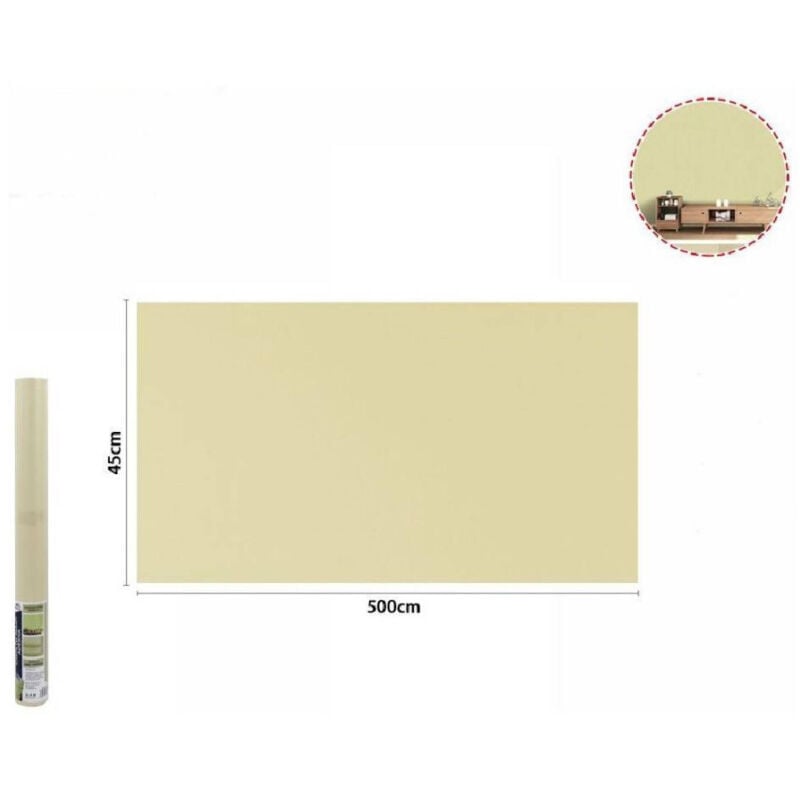 foto del prodotto trade shop traesio rotolo pellicola adesiva colore giallo 45cmx5mt per mobili carta da parati 71127 