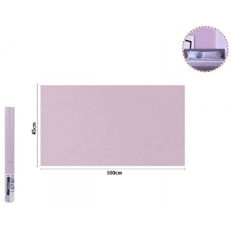 foto del prodotto trade shop traesio rotolo pellicola adesiva colore lilla 45cmx5mt per mobili carta da parati 71125 