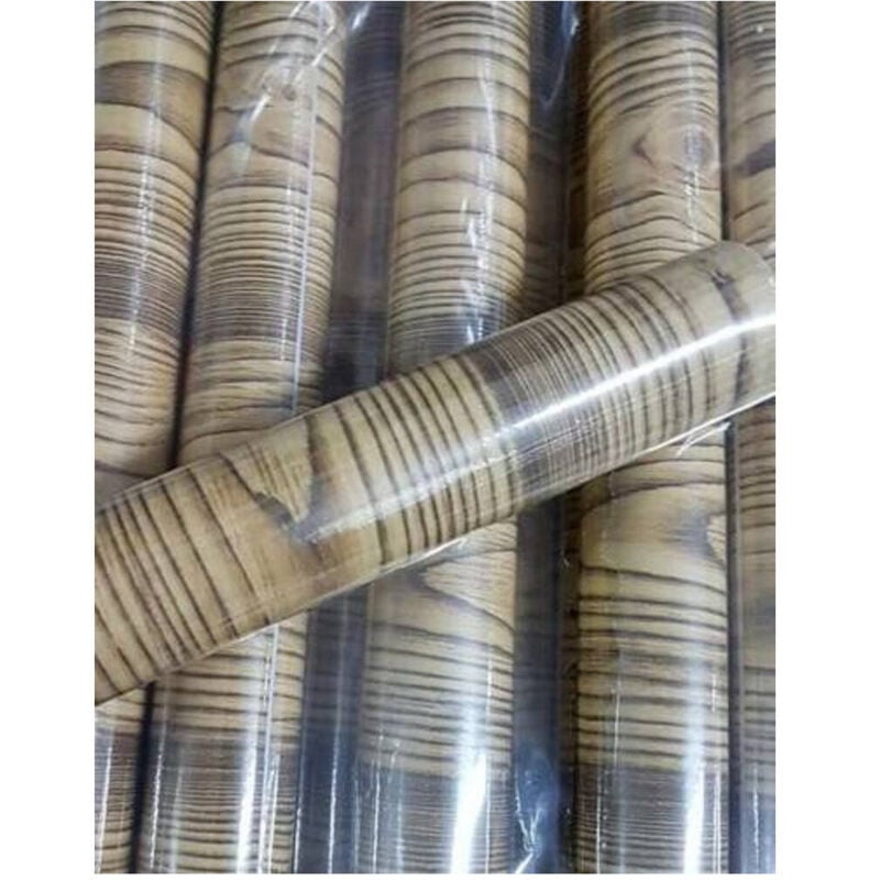 foto del prodotto trade shop traesio - rotolo pellicola adesiva effetto legno nodato 45cmx2m cassetti mobili parati -