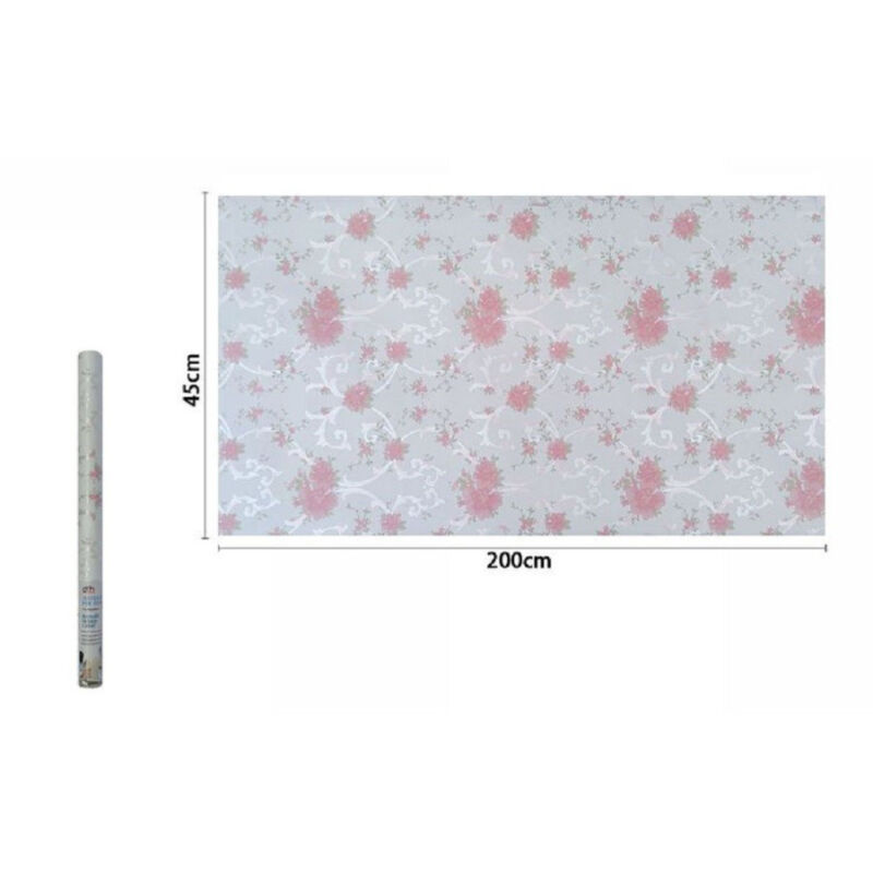 foto del prodotto trade shop traesio rotolo pellicola adesiva in pvc motivo floreale 45cm x 2mt mobili cassetti 71216 