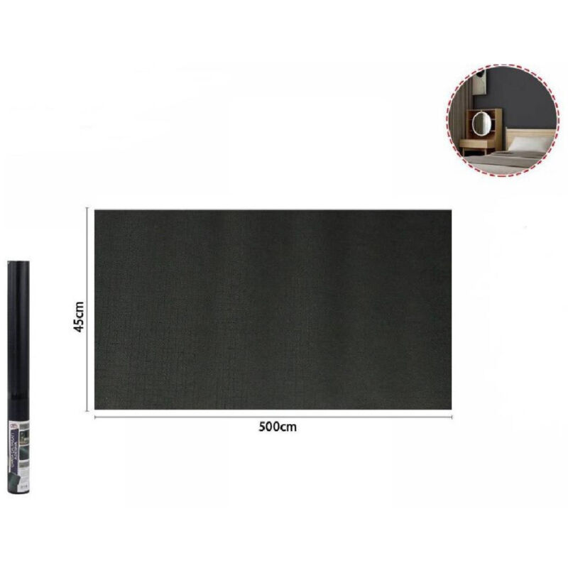 foto del prodotto trade shop traesio rotolo pellicola adesiva nera 45 cm x 5 metri per mobili carta da parati 71119 