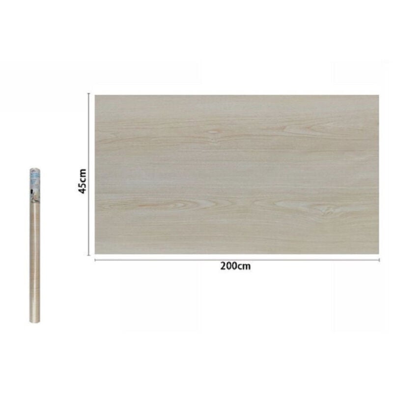 foto del prodotto trade shop traesio rotolo pellicola adesiva parete effetto legno chiaro 45cmx2 mt mobili casa 71236 