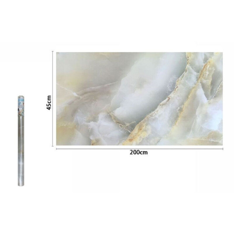 foto del prodotto trade shop traesio rotolo pellicola adesiva parete effetto marmo 45 cm x 2 mt mobili cassetti 71257 