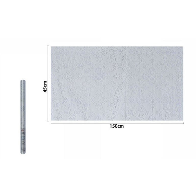 foto del prodotto trade shop traesio - rotolo pellicola adesiva per parete damascata bianca 45x150 cm parati casa 71296 -