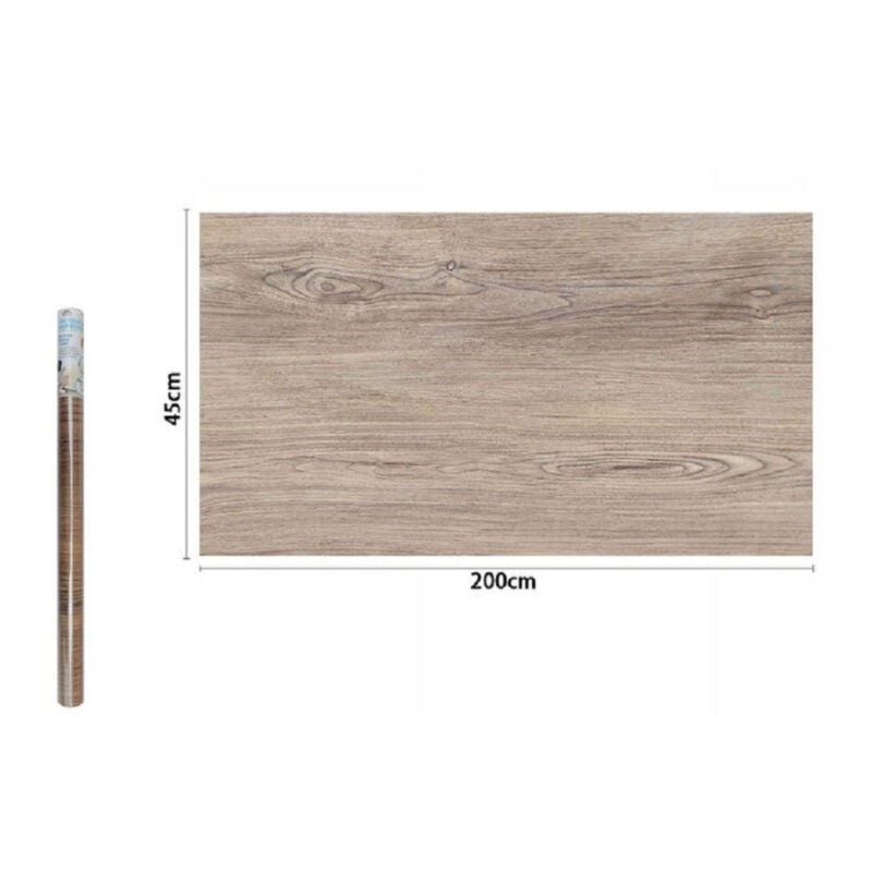 foto del prodotto trade shop traesio rotolo pellicola adesiva per parete effetto legno 45 cm x 2 mt mobili casa 71241 