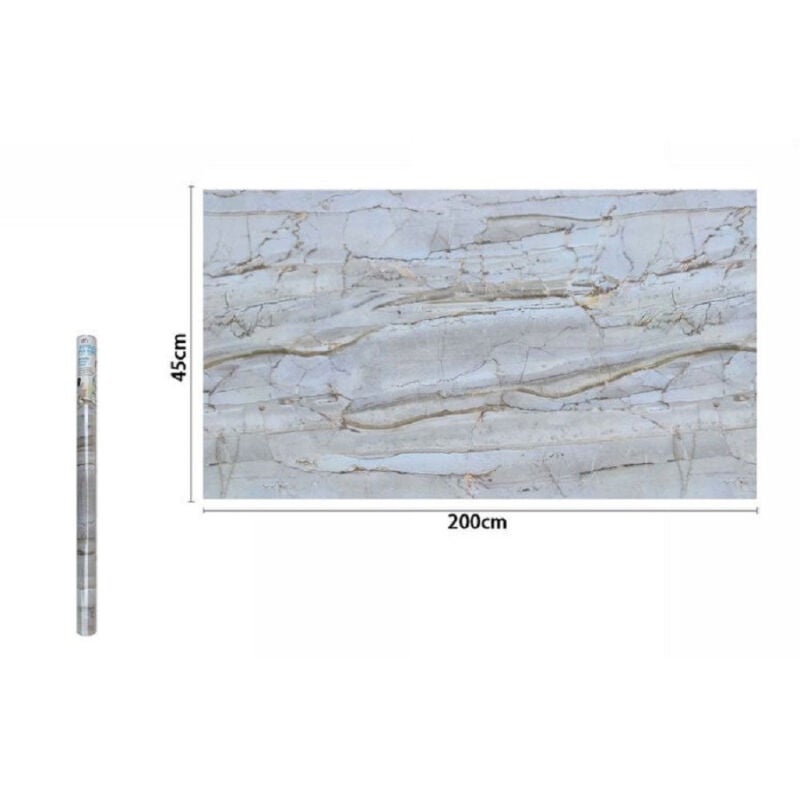 foto del prodotto trade shop traesio rotolo pellicola adesiva per parete effetto marmorizzato 45cm x 2mt mobili 71253 
