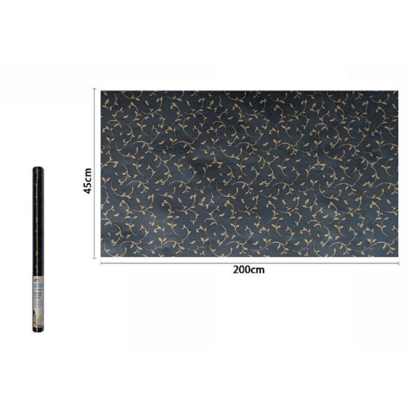 foto del prodotto trade shop traesio rotolo pellicola adesiva pvc motivo nero oro 45cmx2mt mobili cassetti casa 71226 