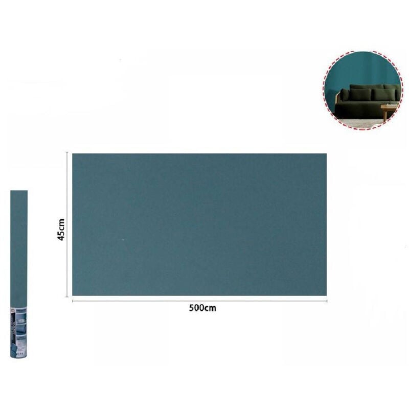 foto del prodotto trade shop traesio rotolo pellicola adesiva verde petrolio 45cm x 5mt mobili carta da parati 71123 