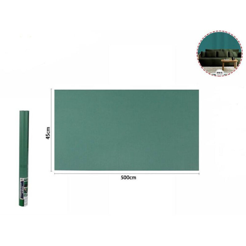 foto del prodotto trade shop traesio rotolo pellicola adesiva verde scuro 45cm x 5mt per mobili carta da parati 71114 