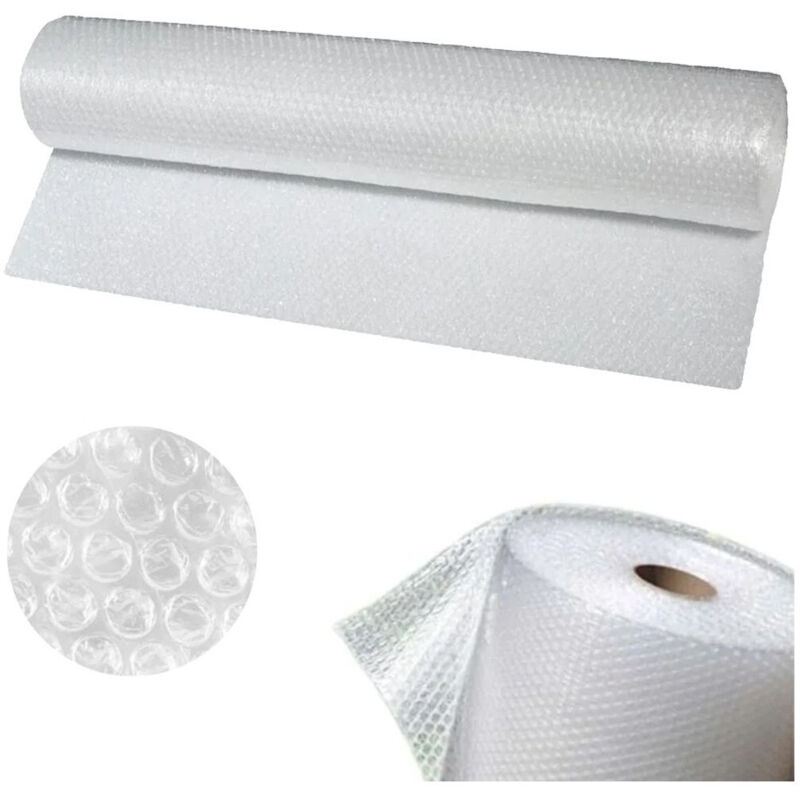 foto del prodotto trade shop traesio rotolo pluriball da 10 metri x 50cm 1000bolle plastica per trasloco e imballaggi 