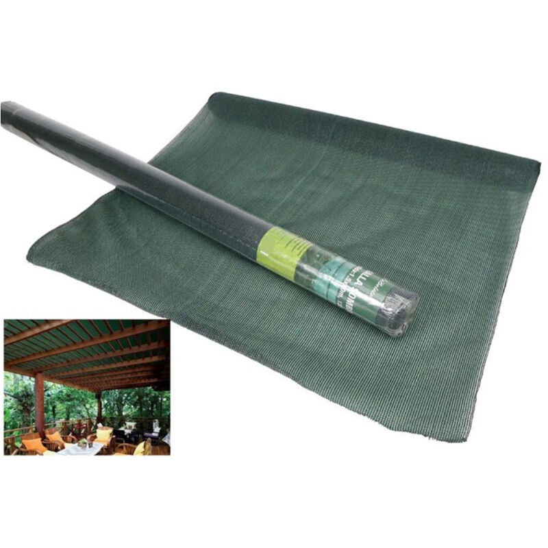 foto del prodotto trade shop traesio rotolo rete ombreggiante nera verde telo oscurante parasole giardino 2x10mt 011703 