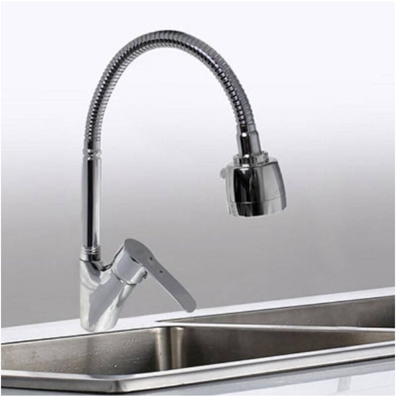 foto del prodotto trade shop traesio rubinetto lavello cucina monocomando doccetta doppio getto ottone cromato 52342 