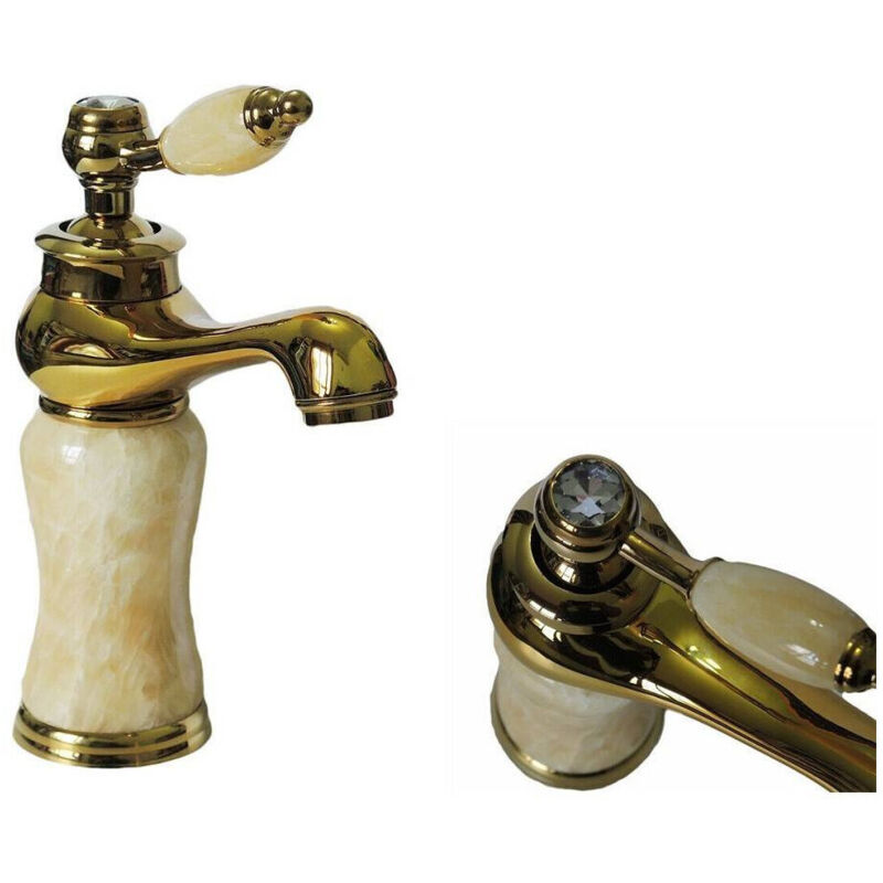 foto del prodotto trade shop traesio rubinetto miscelatore effetto marmo monocomando bagno casa oro 61073 arte povera 
