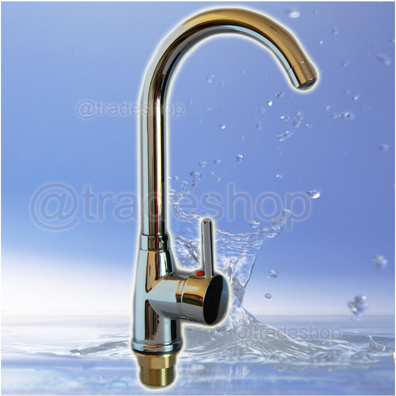 foto del prodotto trade shop traesio rubinetto miscelatore monocomando lavabo lavello bagno cucina acciaio cromato v3 