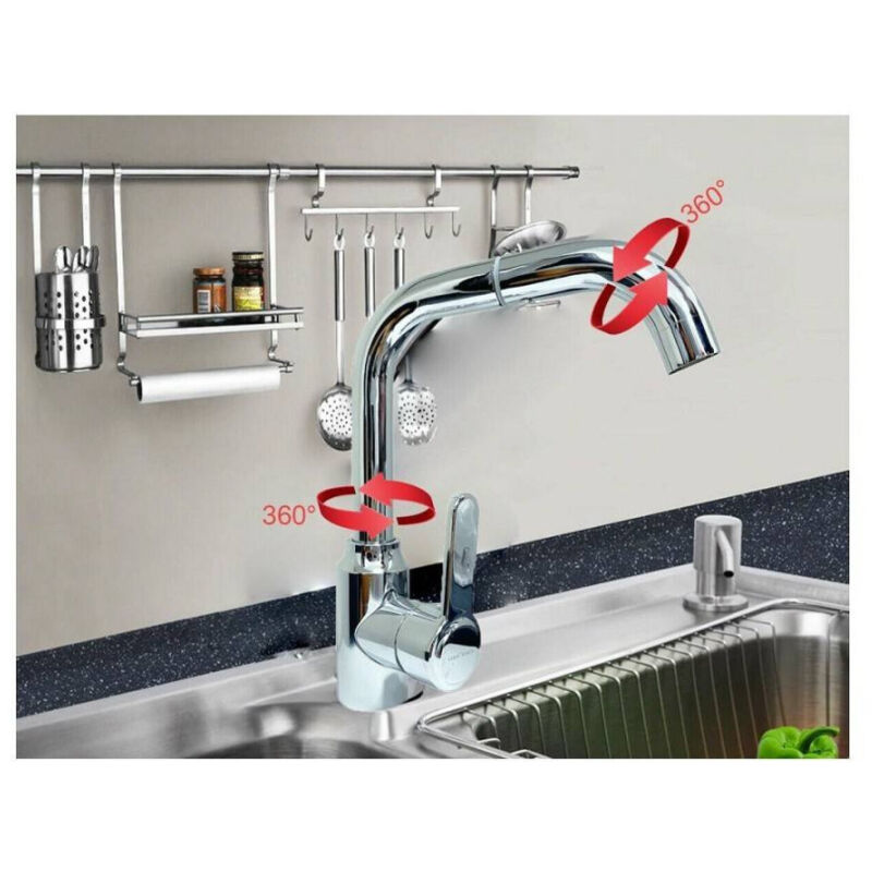 foto del prodotto trade shop traesio rubinetto miscelatore monocomando lavello cucina canna alta rotante cromato 8702 