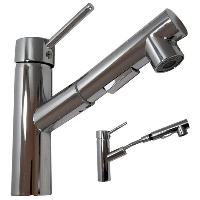 foto del prodotto trade shop traesio - rubinetto miscelatore per lavabo lavandino con doccetta estraibile moderno desig -