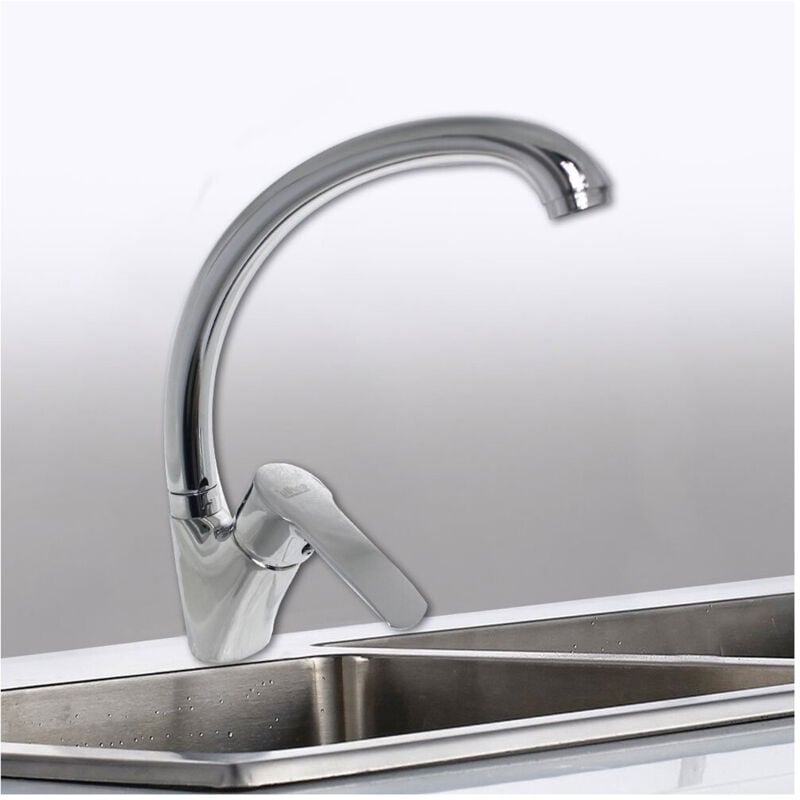 foto del prodotto trade shop traesio - rubinetto miscelatore per lavello cucina monocomando modello londra 52341a -