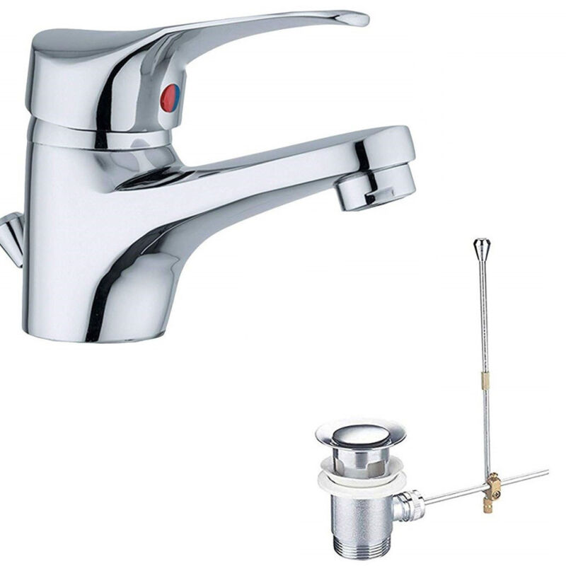 foto del prodotto trade shop traesio rubinetto miscelatore piletta 52960 bagno doppio foro rubinetteria 