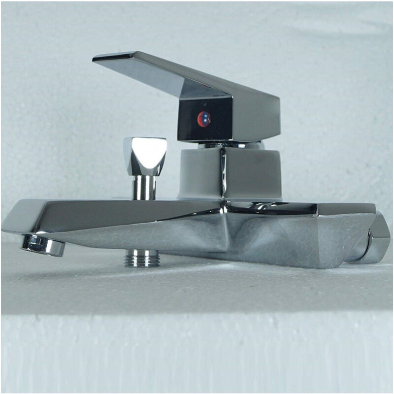 foto del prodotto trade shop traesio rubinetto miscelatore vasca cubico 52965 monocomando monoforo rubinetteria 