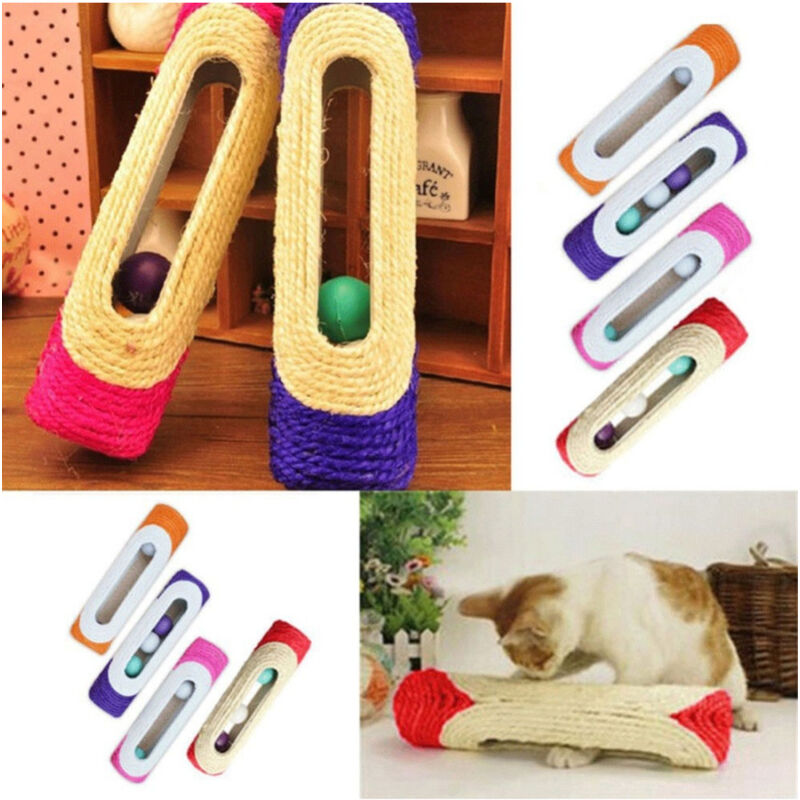 foto del prodotto trade shop traesio rullo in sisal tiragraffi 29 x 7,5 cm con palline sonore gioco per gatti 