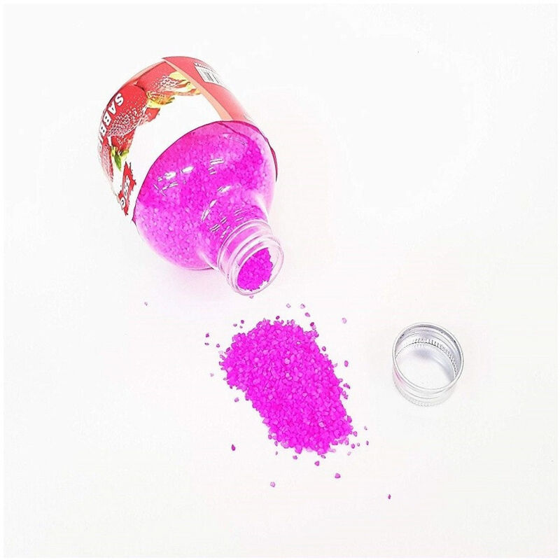 foto del prodotto trade shop traesio sabbia profumata decorativa granulare 350gr fragola rosa composizione centrotavola 