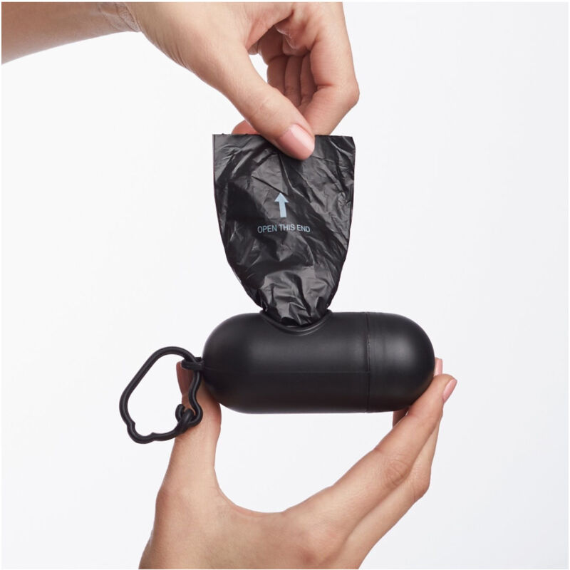 foto del prodotto trade shop traesio sacchetti per bisogni dei cani animali con dispenser e clip per guinzaglio 20pz 