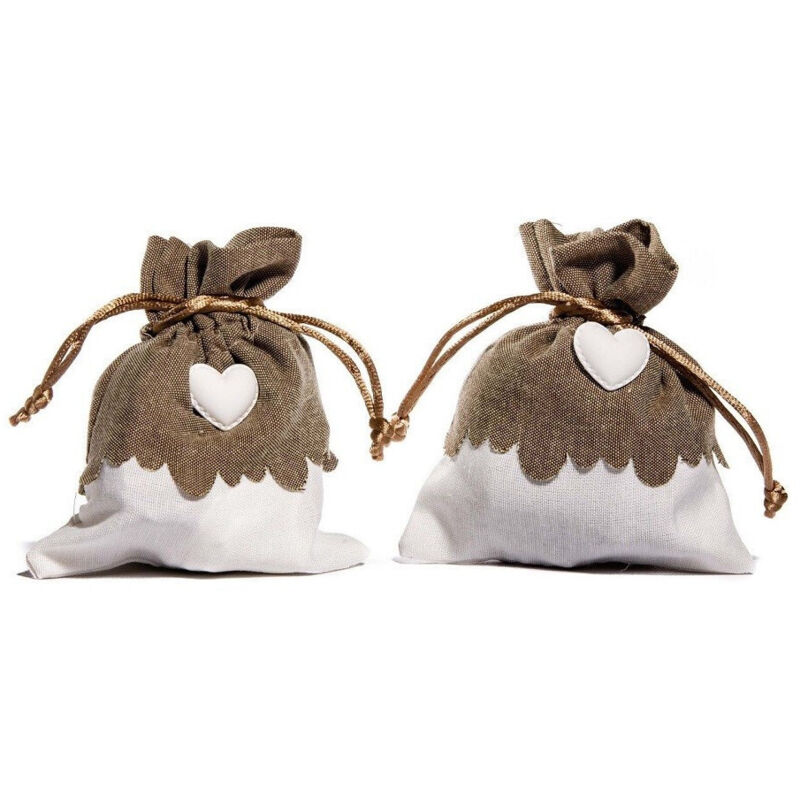 foto del prodotto trade shop traesio - sacchetti porta confetti bomboniera con gessetto in vari colori per cerimonia - marrone