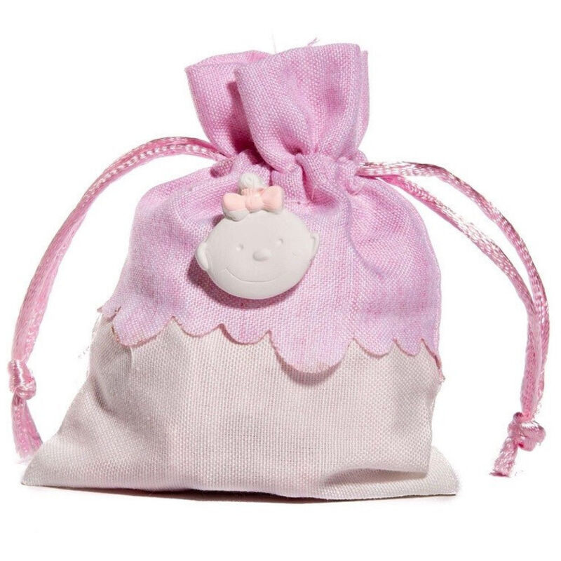 foto del prodotto trade shop traesio - sacchetti porta confetti bomboniera con gessetto in vari colori per cerimonia - rosa