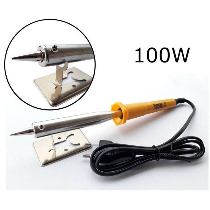 foto del prodotto trade shop traesio saldatore a stagno elettrico professionale 100 watt con base di appaggio p702100 