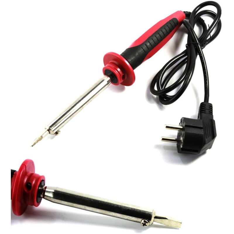 foto del prodotto trade shop traesio saldatore stagno saldatrice elettrico a saldatura salda punta piatta 40w 