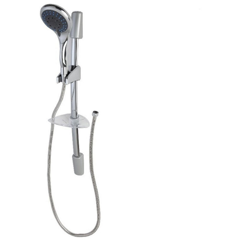 foto del prodotto trade shop traesio saliscendi asta con soffione doccia 5 funzioni cromo bagno doccia vasca 