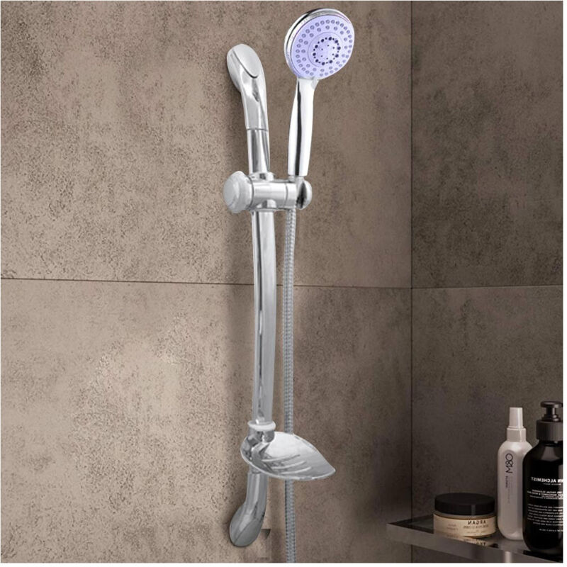foto del prodotto trade shop traesio saliscendi con soffione doccia 3 funzioni getti asta 67 cm cromato bagno vasca 2