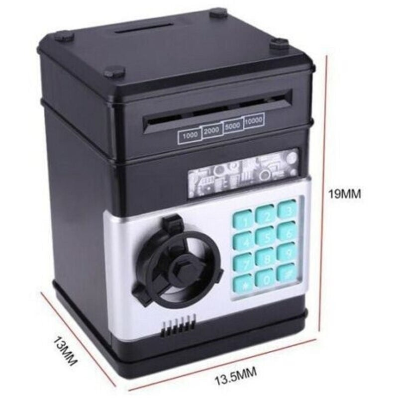 foto del prodotto trade shop traesio - salvadanaio elettronico cassaforte atm per bambini contanti monete -