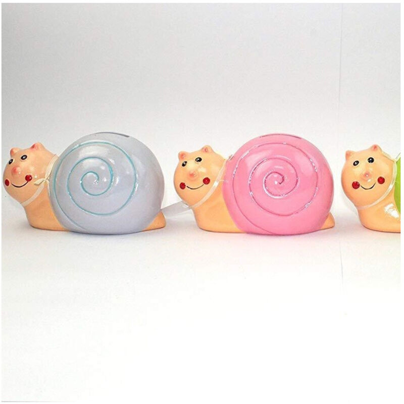 foto del prodotto trade shop traesio salvadanaio lumachina colorato 10cm in ceramica monete porta soldi 