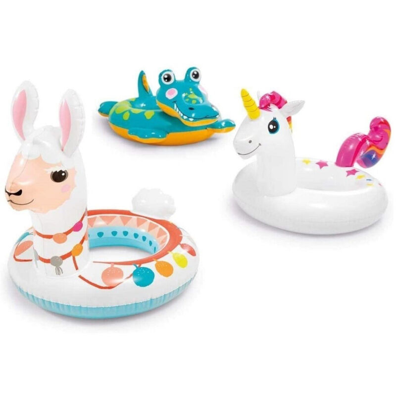 foto del prodotto trade shop traesio - salvagente gonfiabile animali multicolore bambini estate modelli assortiti 58221 -
