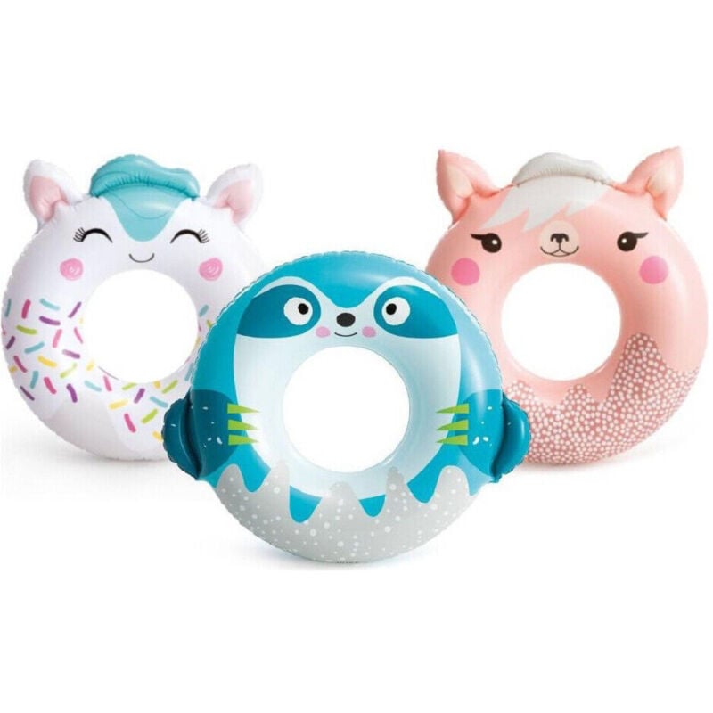 foto del prodotto trade shop traesio - salvagente gonfiabile ciambella mare fantasia animaletti carini assortiti 59266 -