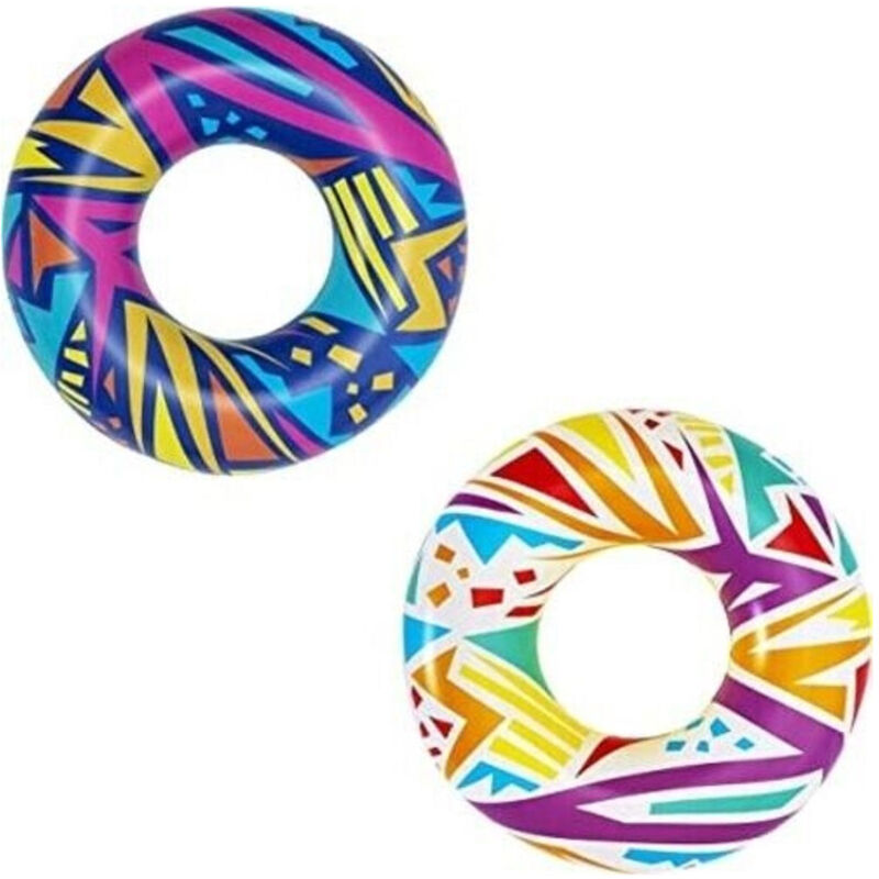 foto del prodotto trade shop traesio salvagente gonfiabile fantasia geometrica 107 cm ciambella mare piscina 36228 