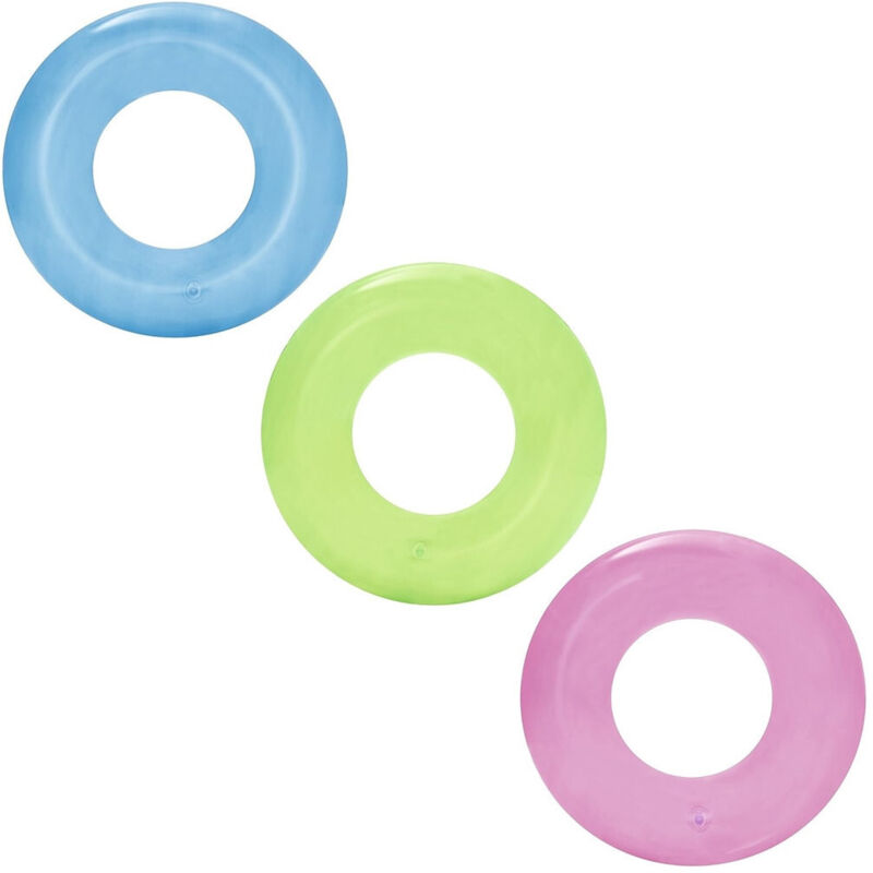 foto del prodotto trade shop traesio salvagente gonfiabile trasparente colorato ciambella per bambini anello 51cm 016136 