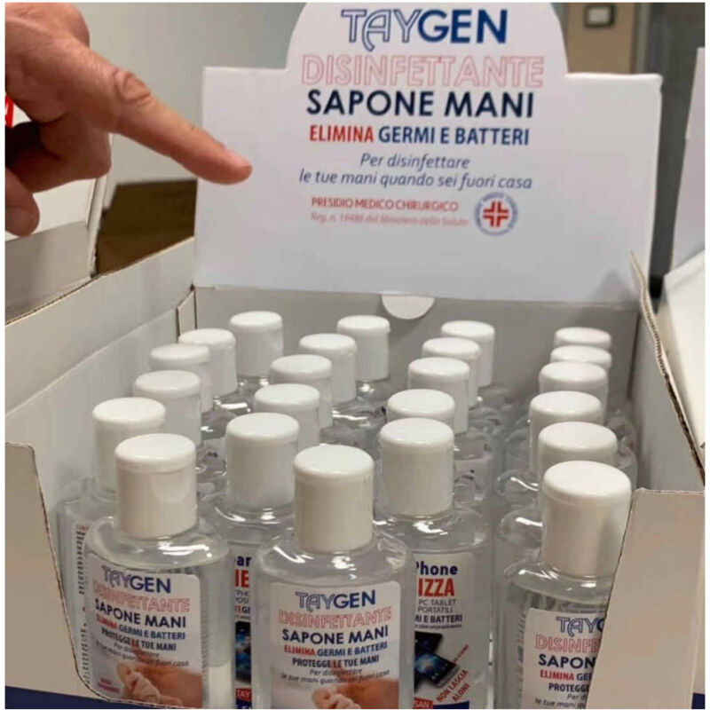 foto del prodotto trade shop traesio sapone gel igienizzante disinfettante per mani elimina germi e batteri liquido 