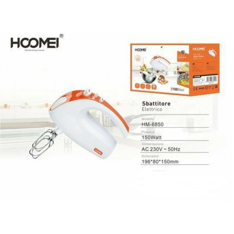 foto del prodotto trade shop traesio sbattitore elettrico frullatore impastatore 150 watt 5 velocita hoomei hm 6850 