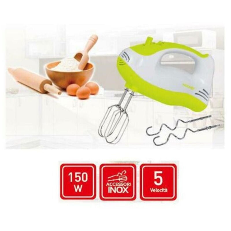 foto del prodotto trade shop traesio sbattitore elettrico frullatore impastatore 5 velocita 150 watt hoomei hm 6820 
