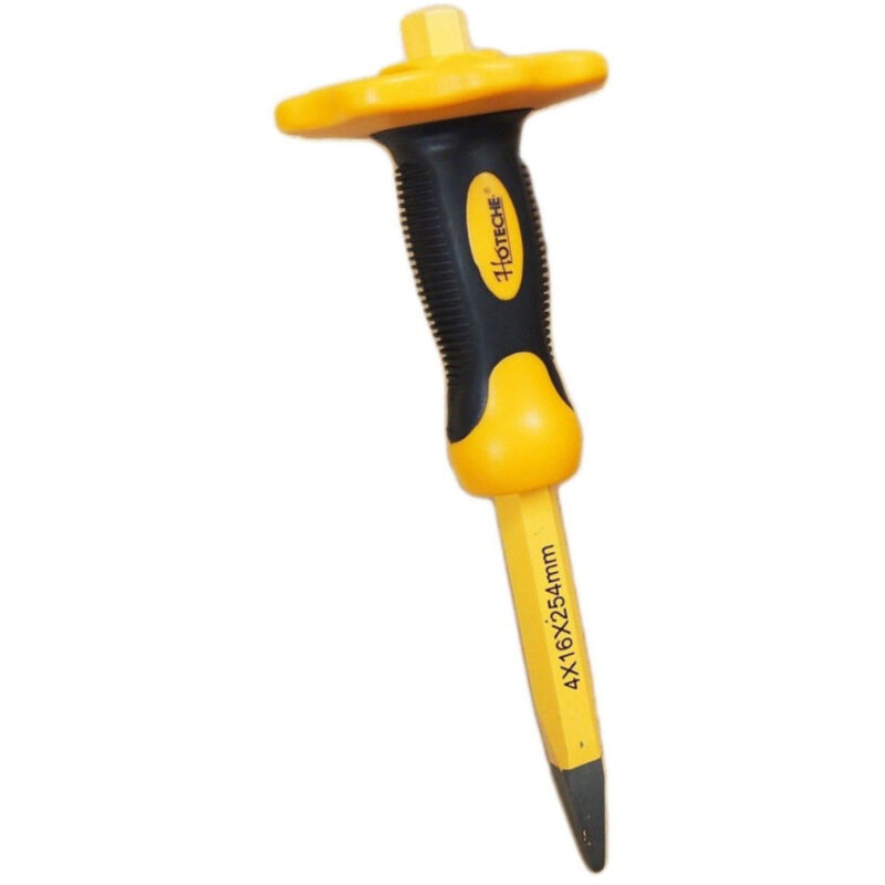 foto del prodotto trade shop traesio scalpello puntale con protezione della mano per muratore pietra 41x16x254mm 