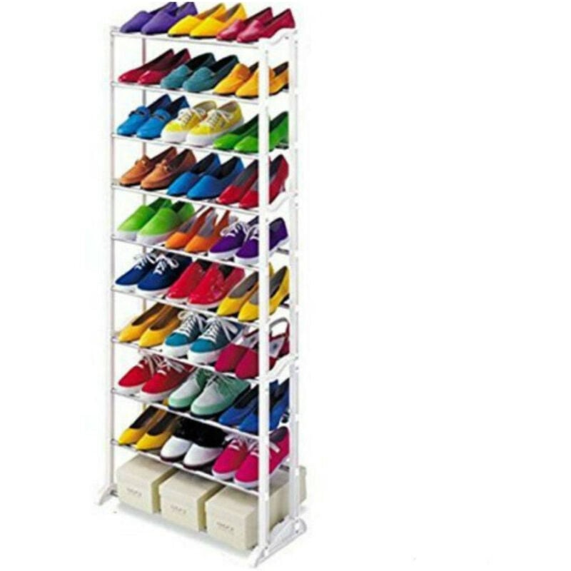 foto del prodotto trade shop traesio - scarpiera componibile 30 paia di scarpe salvaspazio scaffale shoes rack amazing -