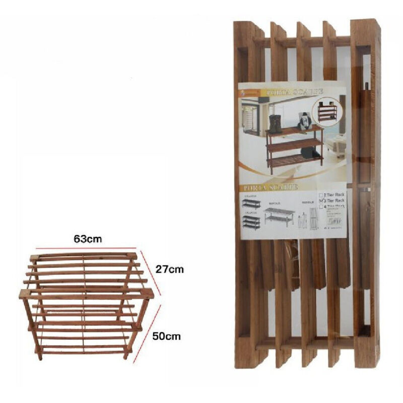 foto del prodotto trade shop traesio scarpiera porta scarpe 3 piani ripiani in legno scaffale mobile 63x27x50cm 35974 