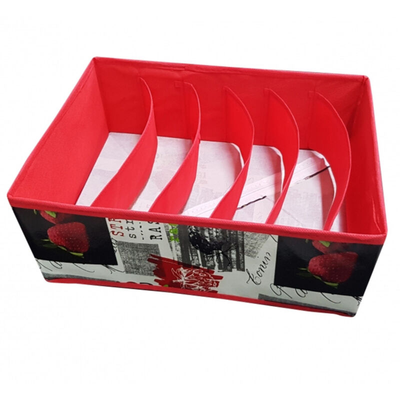 foto del prodotto trade shop traesio scatola box 32x24x12 cm 6 comparti biancheria oggetti contenitore salvaspazio 