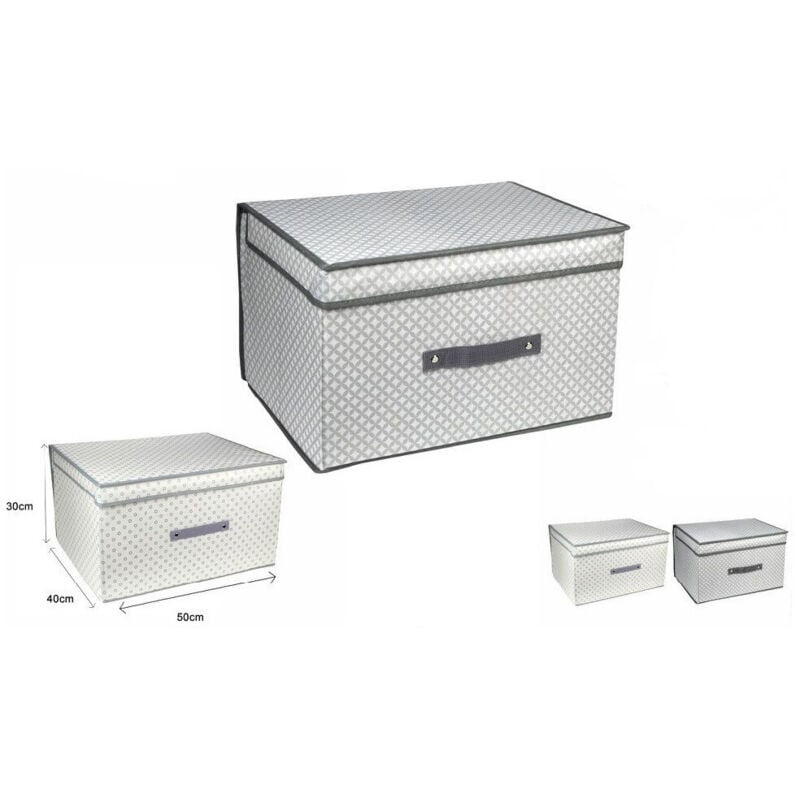 foto del prodotto trade shop traesio scatola box salvaspazio portatutto contenitore armadi organizer 50x40x30cm 53028 