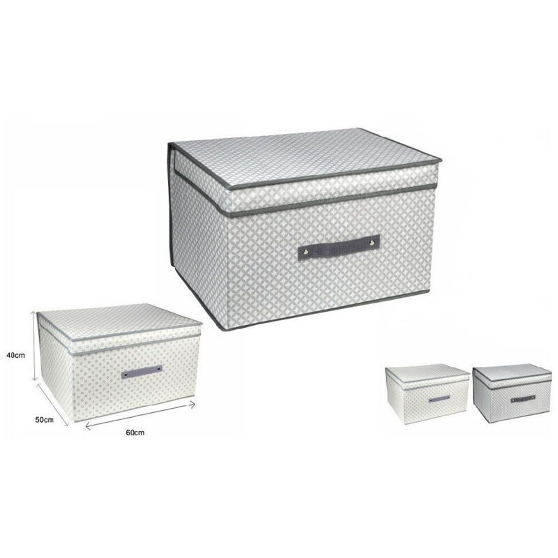 foto del prodotto trade shop traesio scatola box salvaspazio portatutto contenitore armadi organizer 60x50x40cm 53030 